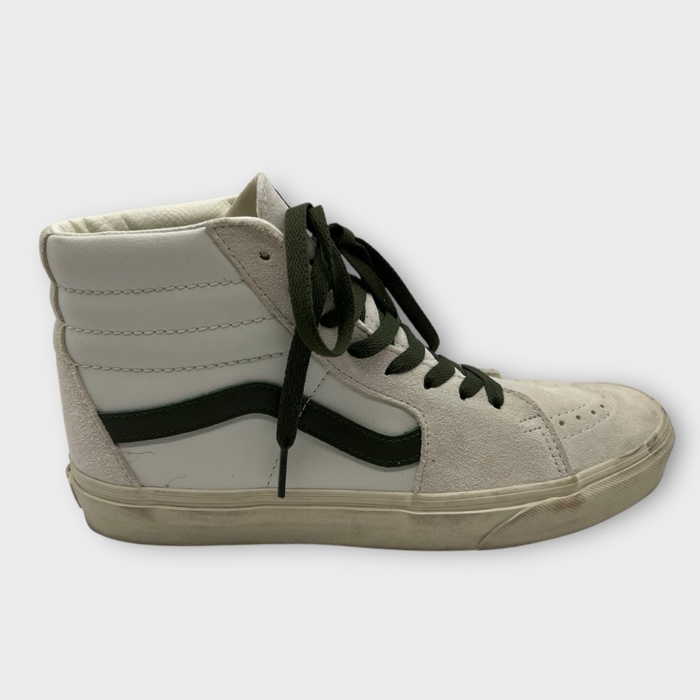 Vans‎ Sk8-Hi Vintage Pop Marshmallow White Turtledove Leather Men's Size 8.5